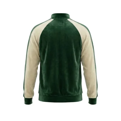 Back view full zip baseball puffer jacket 709 lamination 50D velvet feel down cotton lined