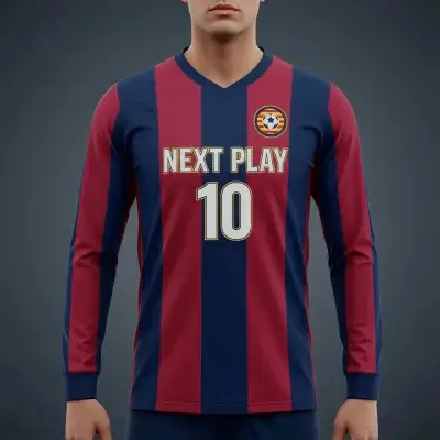 Soccer team wearing custom milk silk long sleeve jerseys during cold weather match or training, showcasing vibrant designs and athletic fit