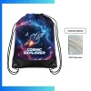 Large Reinforced Bottom Custom Dye Sublimation Drawstring Bag 15×18 – 210D Polyester Heavy-Duty Gym Sack