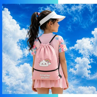 Alternative view of Premium Custom Football Fabric Drawstring Bag – 13.5x16.5” Full Sublimation Sports Backpack
