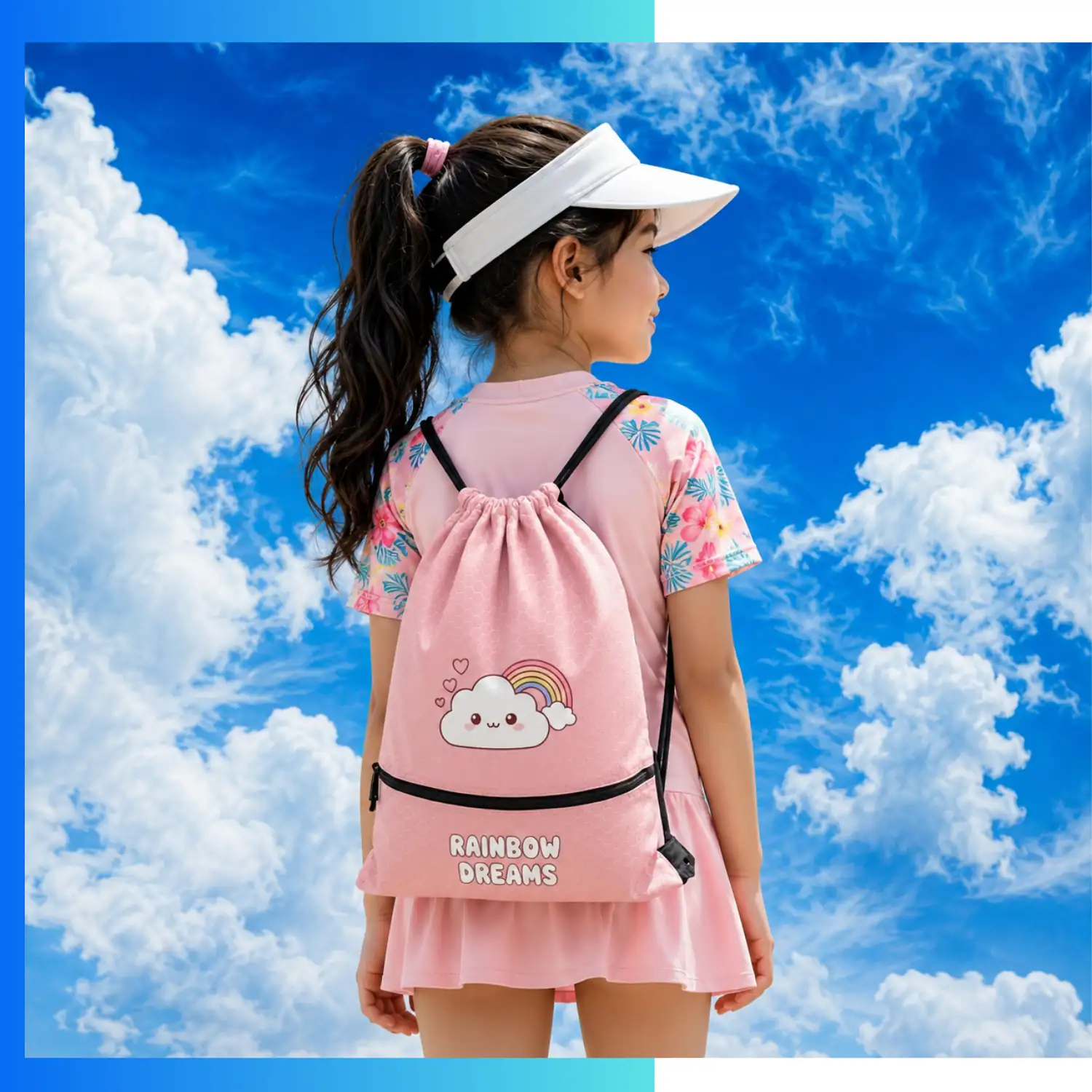 Premium Custom Football Fabric Drawstring Bag – 13.5x16.5” Full Sublimation Sports Backpack - Image 2
