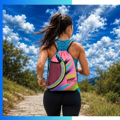 Alternative view of Custom Wide Joint Drawstring Bag 15x18” – 210D Polyester Screen Print Sports & Promotional Bag