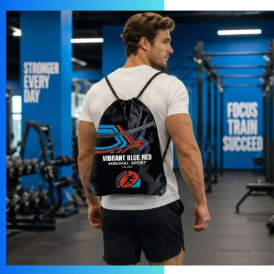 Alternative view of Custom Tall Joint Drawstring Bag 13.5x18” – 210D Polyester Screen Print Sports & Promotional Bag
