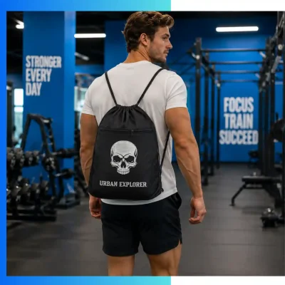 Alternative view of Custom Tall Joint Drawstring Bag 13.5x18” – 210D Polyester Screen Print Sports & Promotional Bag