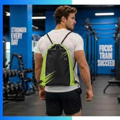 Alternative view of Premium Custom Tall Joint Drawstring Bag 13.5x18” – 210D Polyester Screen Print Sports & Promotional Bag
