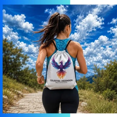 Alternative view of Custom Joint Drawstring Bag 13.5x18” – 210D Polyester Screen Print Sports & Promotional Backpack