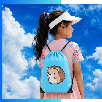 Alternative view of Custom Joint Drawstring Bag 13.5x18” – 210D Polyester Screen Print Promotional Bag