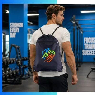 Alternative view of Custom Joint Drawstring Bag 13.5"×18" – 210D Polyester Promotional Gym & Team Backpack