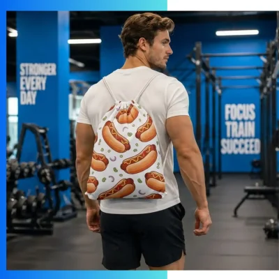 Alternative view of Custom Joint Drawstring Bag 13.5"×18" – 210D Polyester Screen Print Promotional Gym Backpack
