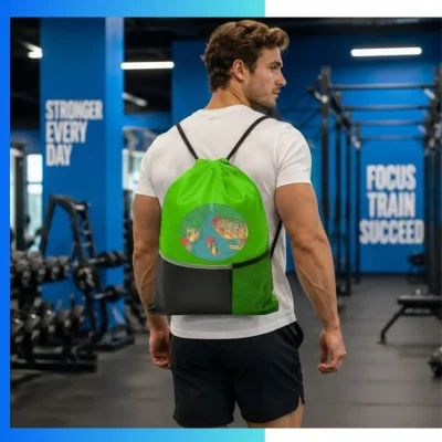 Alternative view of Custom Joint Drawstring Bag 13.5"×17" – 210D Polyester Promotional Gym & Event Backpack