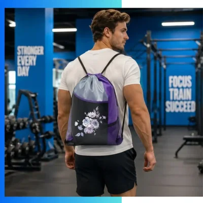 Alternative view of Custom 210D Polyester Joint Drawstring Bag – 13”×17” Screen Print Promotional Backpack
