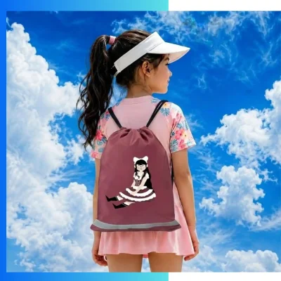 Alternative view of Custom 210D Polyester Joint Drawstring Bag – 14”×17” Screen Print Promotional Backpack