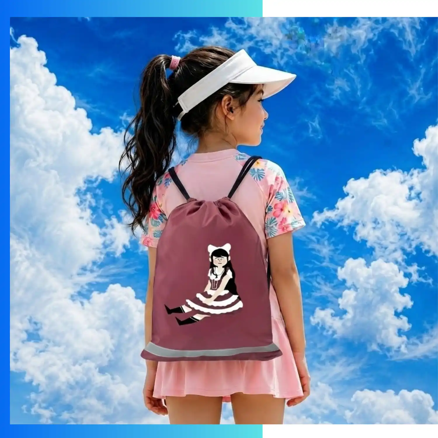 Custom 210D Polyester Joint Drawstring Bag – 14”×17” Screen Print Promotional Backpack - Image 2