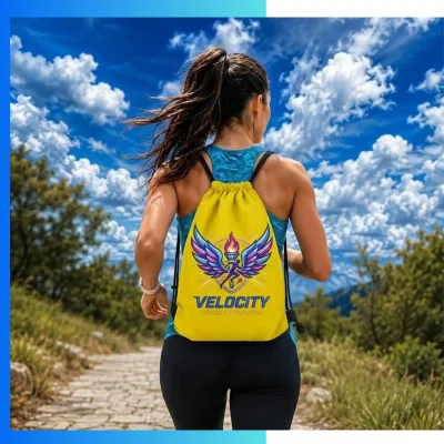 Alternative view of Custom 210D Drawstring Bag with Screen Printing – Gym & Promo Backpack