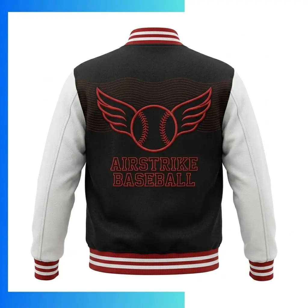 Premium Full Button Baseball Jacket with Inner Zipper – PU Leather Custom Team Outerwear - Image 2