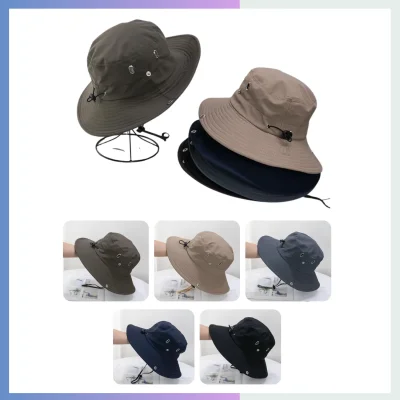 Unstructured 228T Taslon bucket hat water wind proof quick dry 9cm full brim adjustable drawstring outdoor hat