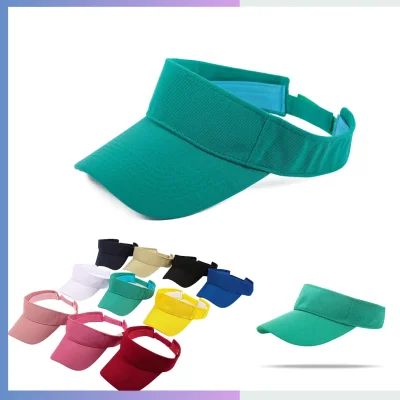 Teal premium jacquard sun visor 8cm pre curved brim adjustable hook and loop strap
