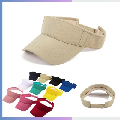 Khaki premium jacquard sun visor 8cm pre curved brim adjustable hook and loop strap