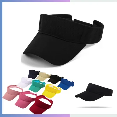 Premium ammonia polyester cotton jacquard sun visor 8cm pre curved brim adjustable hook and loop strap