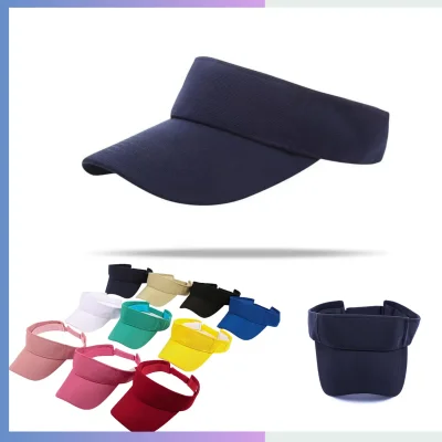 Navy premium jacquard sun visor 8cm pre curved brim adjustable hook and loop strap