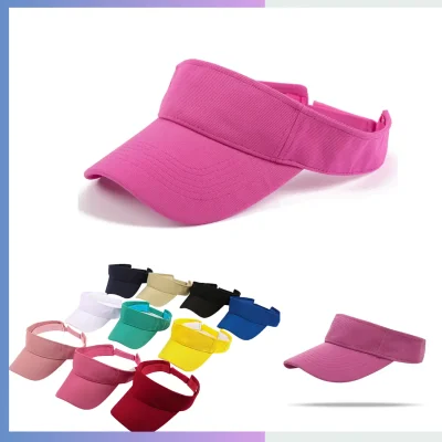 Hot pink premium jacquard sun visor 8cm pre curved brim adjustable hook and loop strap