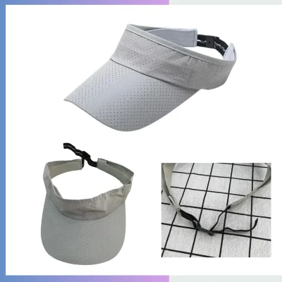 10.5cm extended brim sun visor 100% polyester quick dry elastic strap with plastic buckle adjustable athletic visor