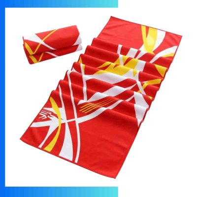 Custom CoolMax Quick Dry Sports Towel – 155GSM Performance Microfiber Screen Printed Gym & Running Towel