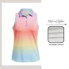 170gsm spandex cooling fabric ladies sleeveless golf polo full sublimation tennis team top