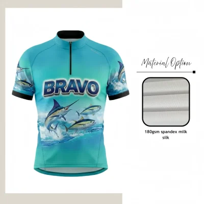 Sublimated Short Sleeves Quarter Zip Fishing Jersey | Performance Angler Shirt
