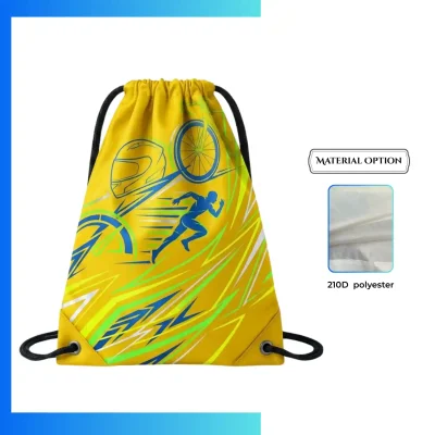 Custom 210D Drawstring Bag with Non-Woven Reinforced Bottom β Screen Printing Gym & Promo Backpack