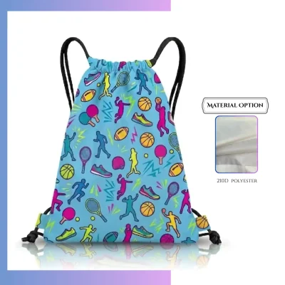 Custom 210D Drawstring Bag with Zipper Pocket – Premium Screen Print Promo Bag