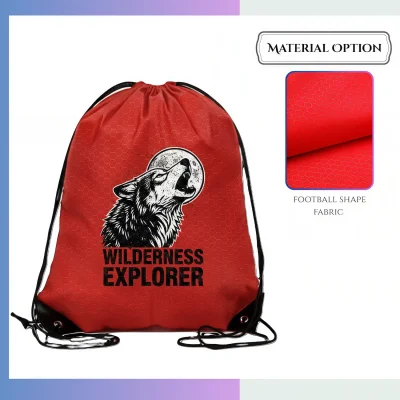 Custom Football Fabric Drawstring Bag | Novelty Design | 13.5"W×16.5"H