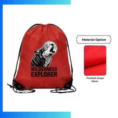 Custom Football Pattern Drawstring Bag β 210D Sports Promo Backpack