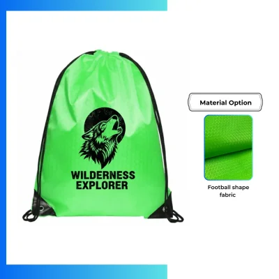 Large Custom Football Fabric Drawstring Bag β 15Γ18 Inch Sports Gear Backpack with Screen Printing