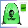 Large football fabric drawstring bag, 15×18 inch sports team custom logo screen print heat press