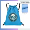Football texture drawstring bag 13.5×16.5 inch, custom logo screen print for sports team promo