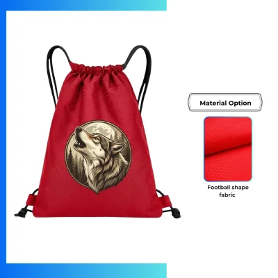 Large Custom Football Fabric Drawstring Bag β 15Γ18 Inch Oversized Sports Backpack with Screen Printing