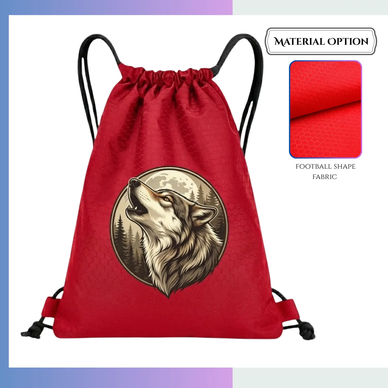 15×18 large football drawstring bag, novelty fabric custom logo for sports team fan promo