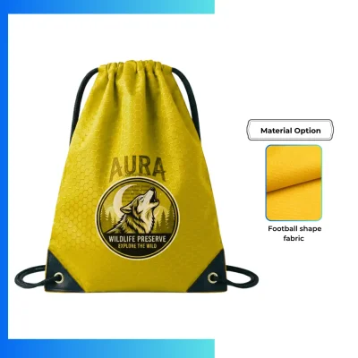 Custom Football Fabric Drawstring Bag | Standard Size | 13.5"WΓ16.5"H (Third Version)