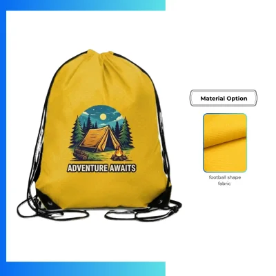 Custom Football Texture Drawstring Bag 15Γ18 β Screen Print Sports Backpack
