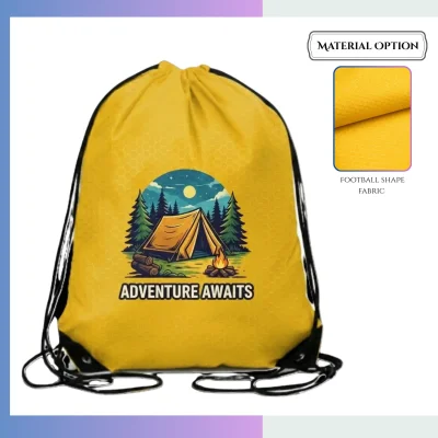 Large football fabric drawstring bag, 13 team colors custom screen print for sports event promo