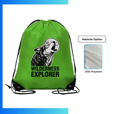Custom Dye Sublimation Drawstring Bag β 210D Polyester Gym Sack with Leather Reinforced Bottom