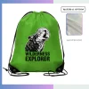 210D sublimation drawstring bag, full edge-to-edge print with leather reinforced bottom for custom promo
