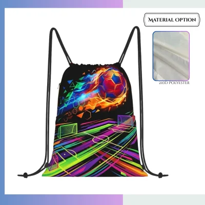 Custom 210D Polyester Drawstring Bag – Full Sublimation Gym & Event Backpack