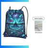 Large Custom Dye Sublimation Drawstring Bag with Front Zipper Pocket – 15”x18” 210D Polyester Promotional Backpack