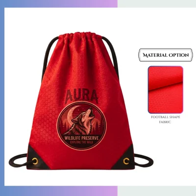 Football texture drawstring bag, 12 base colors full sublimation custom print for sports team promo
