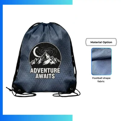 Large Custom Football Fabric Drawstring Bag β 15x18β Full Sublimation Sports Backpack with Football Texture