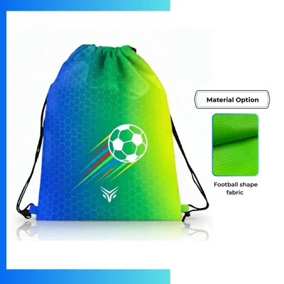 Custom Football Fabric Drawstring Bag β 13.5x16.5β Full Sublimation Sports Backpack