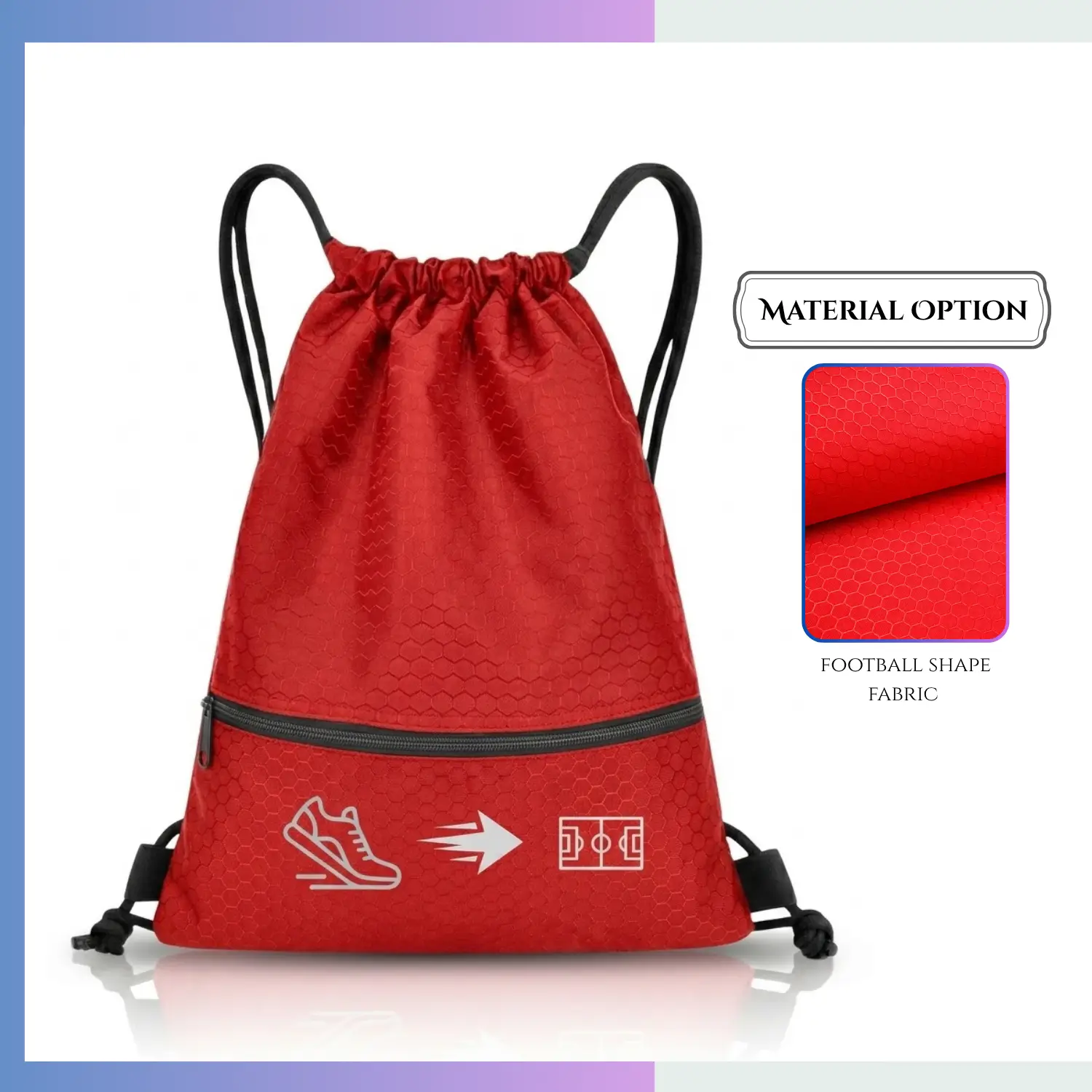 15×18 inch football texture sublimation drawstring bag, full all-over print custom sports promotional bag