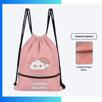 Premium Custom Football Fabric Drawstring Bag β 13.5x16.5β Full Sublimation Sports Backpack